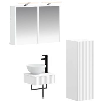 Juego De Muebles De Baño 4 Uds. Blanco Madera De Ingeniería Vidaxl