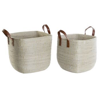 Cesta Set 2 Seagrass Pu 38x38x35 Natural