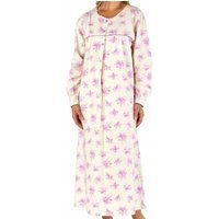 modern floral round neck longer length flannel nightdress