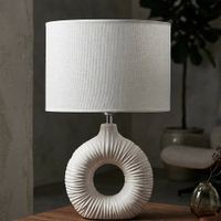 lampara de mesa ceramica blanca 285x15x43 cm