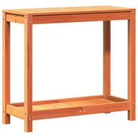 mesa de plantacion y estante madera maciza marron 825x35x75 cm vidaxl