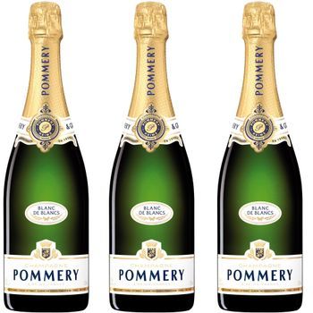 Pommery Blanc De Blancs Brut Champagne - Gran Reserva Chardonnay 100% - E - Pack 3 Botellas 75 Cl - 12% Vol.