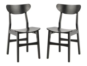 Set de 2 sillas de comedor en madera, negro