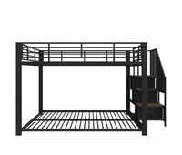 litera para adultos 140200 cm - estructura metalica con escalera reversible almacenamiento led y enchufe - negro