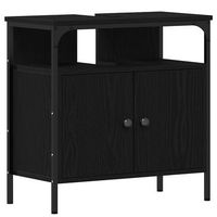 mueble de bano para lavabo de madera de roble negro 60x30x60 cm