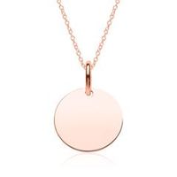 cadena grabado circular de plata 925 chapada en oro rosa