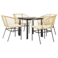 juego de comedor jardin 5 uds cojines ratan sintetico marron cfw943956