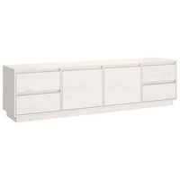 mueble tv  mueble de salon  armario tv madera maciza de pino blanco 176x37x475 cm