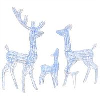 familia de renos de navidad acrilico 300 leds azules