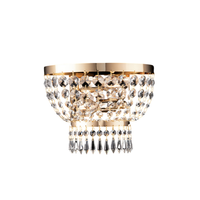 aplique mozart en hierro y laton dorado con pedreria 2 luces 27 p14 bl189-ap2-or