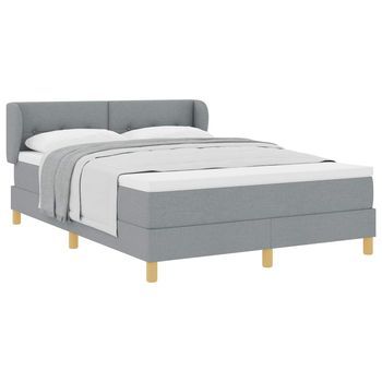 Cama Tipo Box Spring Con Cabecera Gris Claro 140 X 190 Cm Tela Vidaxl