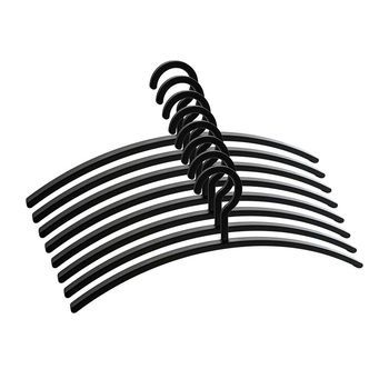 Percha De Plástico Rack Negro - 50 Piezas