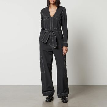 Ganni Organic Cotton-Blend Crepe Jumpsuit - EU 40/UK 12