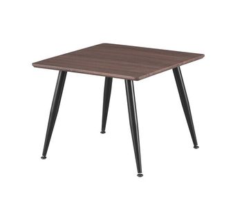 Mesa auxiliar mónaco: diseño escandinavo de 50x50x45 cm con superficie de mdf en acabado blanco mate y patas metálicas negras