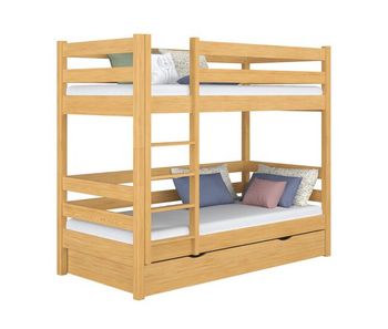 Litera de madera con cajón n01 pino natural