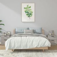 pack 2 uds mesitas de noche  mesa auxiliar  mesilla madera contrachapada gris sonoma cfw50097