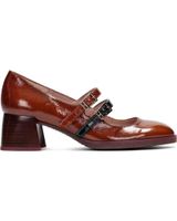de hispanitas hispanitas bhi243717 - zapato mary jane de tacon bloque en cuero marron marron