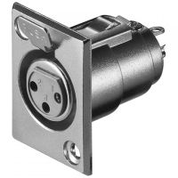 goobay conector chasis microfono xlr 3pin hembra gris