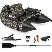 barco de pesca inflable kayak hinchable con 2 aletas bomba manual costway 150 x 110 x 48 cm camuflaje