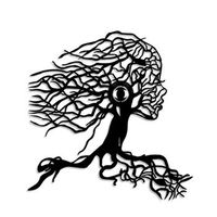 lampara de pared tree woman negro metal 48x49x9 cm
