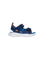 sandalias skechers razor splash - aqua nino navy synthetic blue  orange trim