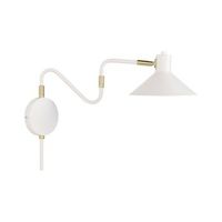 lampara aplique moderna industrial pantalla metal ajustable brazo largo blanco baliem