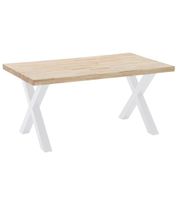 mesa comedor estilo industrial patas blancas en x 160x90 cm