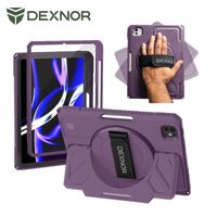para ipad pro 11 funda m5 m4 funda con 360    correa de mano giratoria protector de pantalla y portalapices cubierta de parachoques a prueba de golpes
