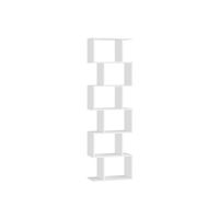 libreria moderna de varios niveles con estantes abiertos blanco mate  5 niveles 159a cm