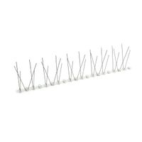 ahuyentador de palomas akhuo s-80  tira de 50cm  20 puas de acero inoxidable  base de policarbonato anti-uv  apertura 93mm  barrera antiposamiento para cornisas y ventanas