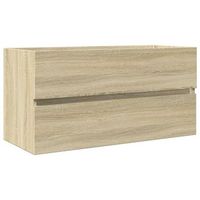 armario lavabo madera contrachapada roble sonoma 90x385x45 cm vidaxl