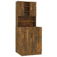 armario de lavadora madera contrachapada color roble ahumado vidaxl