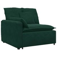 modulo de reposabrazos para sofa modular con cojines color verde oscuro 100 cm vidaxl