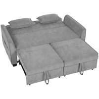 homcom sofa cama 2 plazas 4 en 1 con 2 modulos extraibles respaldo ajustable 3 niveles bolsillos laterales 2 almohadas gris