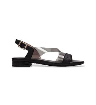 Hispanitas para mujer. HV243396 Sandalias Lena negro (36), Piel, Plano, 1 a 3cm, Hebilla, Casual, Fiesta