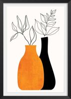 cartel flores planta con marco negro 40x60 cm