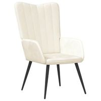 sillon de relax de terciopelo blanco crema vidaxl