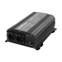 alcapower - inversor de onda sinusoidal pura de 1500 w 24 v pico de 3000 w doble toma schuko y usb para camiones autobuses y cabinas solares