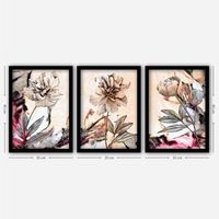 cuadro decorativo enmarcado 3sc87 multicolor 35x45 cm 3 piezas