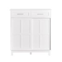 aparador recibidor con 2 cajones y 2 puertas mdf blanco