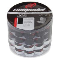 bullpadel tambor overgrips padel 50 perforados blancos y negros ahorro - overgrips perforados colores blanco y negro - facil de colocar - banda adhesiva -  maxima absorcion - mejora el agarre mejora