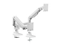 17 -35 heavy-duty dual monitor desk mount bracket white