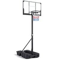 costway canasta baloncesto exterior con altura ajustable 290-365cm ruedas moviles poste plegable base rellenable para jovenes y adultos