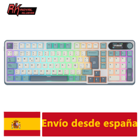 teclado mecanico inalambrico royal kludger s98 espanol con pantalla tft superior 98 teclas rgb intercambiable en caliente tri-modo para gamers