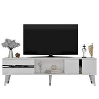 mueble tv vania blanco plata