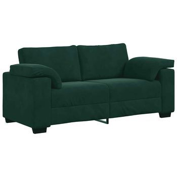 Sofá De Dos Plazas Verde Oscuro, 180x77x82 Cm, Terciopelo Vidaxl