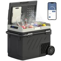 outsunny nevera portatil electrica 49l 1224240v con compresor doble zona negro