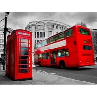 fotomural vinilo cabinas y autobuses londres 350 x 250 cm