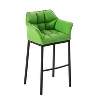 taburete de bar damaso cuero sintetico con base de cuatro patas simil cuero verde 48x64x110 cm clp