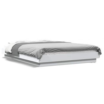 Cama Matrimonial | Cama Para Adultos | Estructura De Cama Con Led Madera Ingeniería Blanco 120x190 Cm